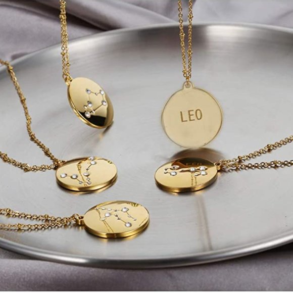 Gemini 18K Gold Plated Zodiac Necklace - Picture 3 of 3